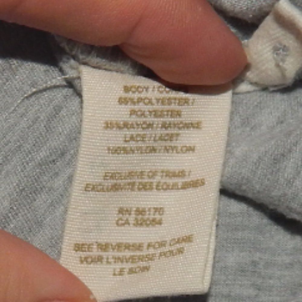 FREE PEOPLE women's x-small XS grey cream cottagecore lace back blouse shirt top - Picture 13 of 13